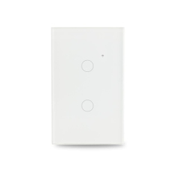 LLOYD'S Smart Wifi Switch, Compatible With Alexa And Google Home, 100-240 V~ 50/60 Hz, 15 A, Tempered Glass, Color: White. (2-Gang)