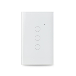 LLOYD'S Smart Wifi Switch, Compatible With Alexa And Google Home, 100-240 V~ 50/60 Hz, 15 A, Tempered Glass, Color: White. (3-Gang)