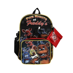 BIOWORLD Five Nights At Freddy's Characters Kids 16" Backpack And Lunch Bag 5 Piece Set