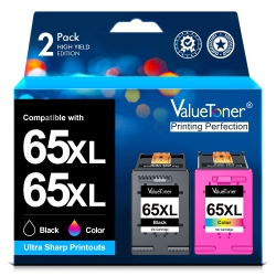 VALUETONER Refurbished (Excellent) Ink Cartridges Replacement for HP 65Xl 65 Xl for Envy 5055 5052 5058 Deskjet 3755 2655 3720 3722 3723 (Black