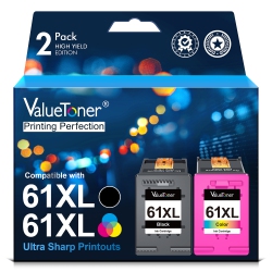 VALUETONER Refurbished (Excellent) Ink Cartridges Replacement for HP 61Xl 61 Xl for Envy 4500 4502 5530 Deskjet 1000 1056 1510 1512 1010 (Black