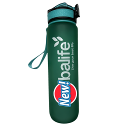 NEW LIFE Water Bottle Outdoor Sports, With Scale Mark, With Straw, Leakproof Drinking Bottle, Plastic, 900Ml In Green