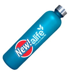 NEW LIFE Water Bottle Motivational Sports, With Time Marker, Screw Lid, Plastic 900Ml In Green