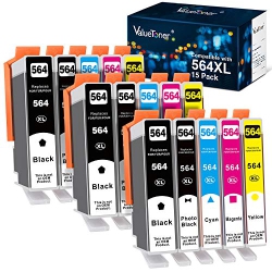 VALUETONER 15 Pack 564Xl Ink Cartridge Replacement for HP 564 Xl 564Xl for Photosmart 5520 6520 7520 7525 5510 Officejet 4620 Deskjet 3500 Printer