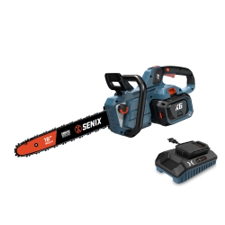 SENIX X6 60V Max 16-Inch Cordless Chainsaw – 26M/s Chain Speed, Oregon Bar & Chain, Brushless Motor, Tool-Free Tensioning, Eco Mode, 4.0 Ah