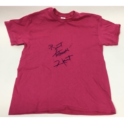 AJ SPORTS Bret Hitman Hart Autographed Wrestling T-Shirt Costume In Pink