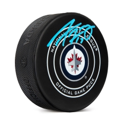 AJ SPORTS Adam Lowry Signed Winnipeg Jets Official Game Puck