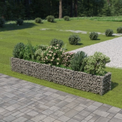 VIDAXL Gabion Raised Bed Galvanised Steel 141.7"x19.7"x19.7