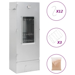 VIDAXL Bbq Oven Smoker With Wood Chips 44.5X29X110 Cm Galvanised Steel