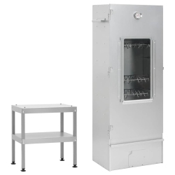 VIDAXL Bbq Oven Smoker With Table Galvanised Steel