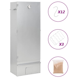 VIDAXL Bbq Oven Smoker With Wood Chips 44.5X29X110 Cm Galvanised Steel