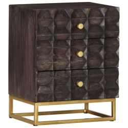 VIDAXL Bed Cabinet 40X30X50 Cm Solid Mango Wood In Black