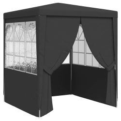 VIDAXL Professional Party Tent With Side Walls 2X2 M Anthracite 90 G/m