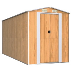 VIDAXL Garden Shed 192X440X223 Cm Galvanised Steel In Light Brown