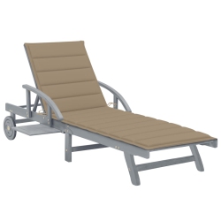 VIDAXL Garden Sun Lounger With Cushion Solid Acacia Wood