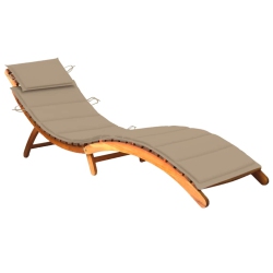 VIDAXL Garden Sun Lounger With Cushion Solid Acacia Wood