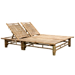 VIDAXL 2-Person Sun Lounger Bamboo