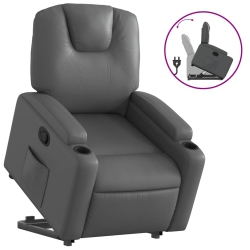 VIDAXL Stand Up Recliner Chair Faux Leather In Grey
