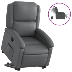 VIDAXL Electric Stand Up Recliner Chair Faux Leather In Grey