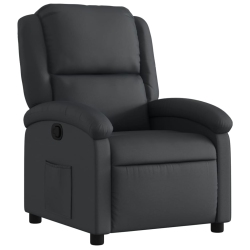 VIDAXL Recliner Chair Real Leather In Black