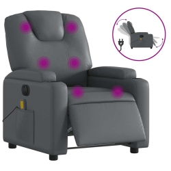 VIDAXL Electric Massage Recliner Chair Faux Leather In Grey