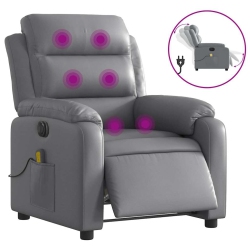 VIDAXL Electric Massage Recliner Chair Faux Leather In Grey