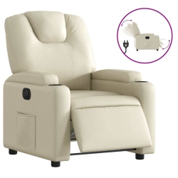 VIDAXL Electric Recliner Chair Cream Faux Leather