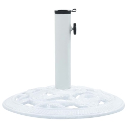 VIDAXL 19.8-Pound Round Umbrella Base for 1.4, 1.5, 1.9 Inches Tube, Heavy-Duty Cast Iron In White