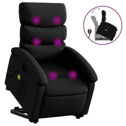 VIDAXL Stand Up Massage Recliner Chair Faux Leather In Black