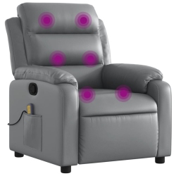 VIDAXL Massage Recliner Chair Faux Leather In Grey
