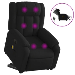 VIDAXL Electric Stand Up Massage Recliner Chair Fabric In Black