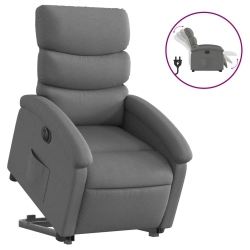 VIDAXL Electric Stand Up Recliner Chair Dark Fabric In Grey