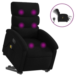 VIDAXL Electric Stand Up Massage Recliner Chair Fabric In Black