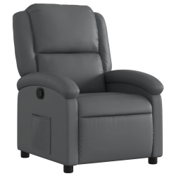 VIDAXL Manual Recliner Chair, Adjustable Backrest/ Footrest Leather Reclining Sofa In Gray