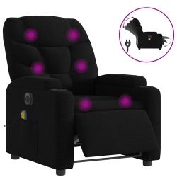 VIDAXL Electric Massage Recliner Chair Fabric In Black