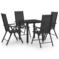VIDAXL 5 Piece Garden Dining Set Aluminium In Black