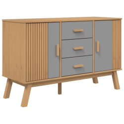 VIDAXL Sideboard Olden Grey And 114X43X73.5Cm Solid Wood Pine In Brown