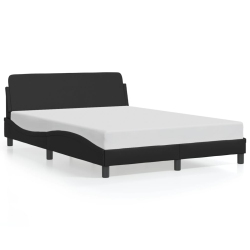 VIDAXL Bed Frame "dover" 137X190 Cm Faux Leather In Black
