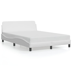 VIDAXL Bed Frame "dover" 137X190 Cm Faux Leather In White