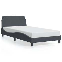 VIDAXL Bed Frame "dover" Dark 100X190 Cm Velvet In Grey