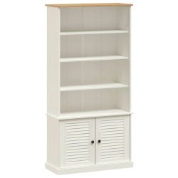 VIDAXL Bookcase Vigo 85X35X170 Cm Solid Wood Pine In White