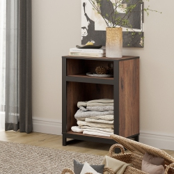 WAMPAT Storage Cabinet \w 2 Storage, Modern Sideboard Buffet Cabinets \w Metal Base, Coffee Bar Accent Cabinet for Living Room, Bedroom, Hallway