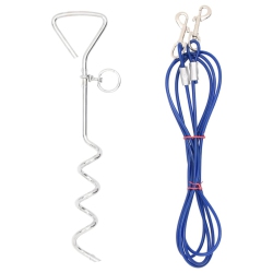 VIDAXL Dog Tie Out Cable With Ground Stake 3 M