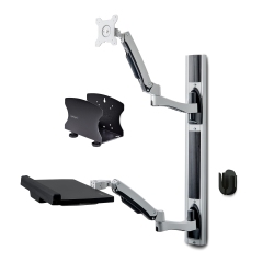 STARTECH Monitor Mount & Keyboard Tray, Standing Desk W/pc Bracket Wall Mount Workstation - (2Pastsc-Wall-Mount)
