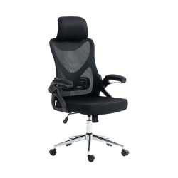 TECHNI MOBILI Essential Ergonomic Office Chair With Headrest & Lumbar Support-Black