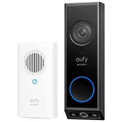 EUFY - Wi-Fi 2K Dual Camera Video Doorbell With Chime - Black/white