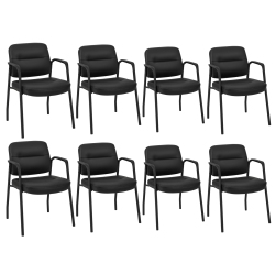COSTWAY Waiting Room Chair No Wheels Set Of 8 With Integrated Armrests for Reception