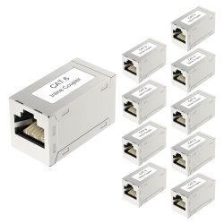 UNKNOWN Rj45 Cat6 Coupler Shielded 10-Pack, Ethernet Cable Extender Cat6/cat5E/cat5 Inline Coupler Poe Female to Female