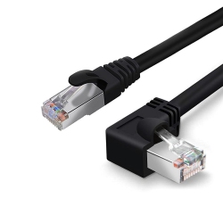 UNKNOWN Cat6 Ethernet Cable 90 Degree Down Angle Black, Cat 6 Ethernet Patch Cable Rj45 LAN Cable Gigabit Network