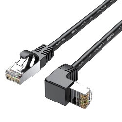 UNKNOWN Cat6 Shield Ethernet Patch Cable 90 Degree Upward Right Angle, Ftp Cat6E Gigabit Rj45 Right Angle Ethernet